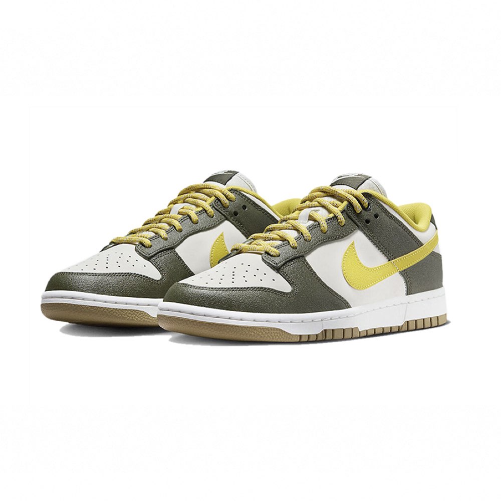Nike Dunk Low Cargo Khaki Vivid Sulfur 黃綠 硫磺 柔軟 皮革 休閒鞋 男鞋 FV3629-371
