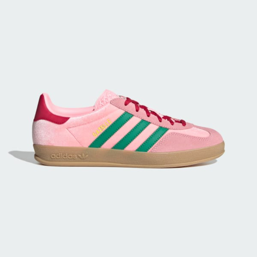 【ADIDAS】GAZELLE INDOOR W 休閒鞋 女 粉紅綠-JI2713