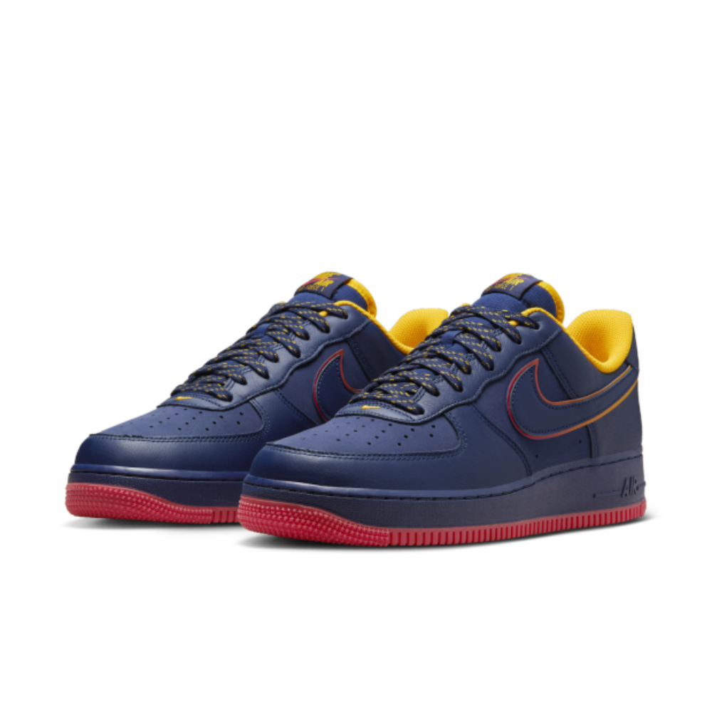 【NIKE】AIR FORCE 1 07 LV8 男 休閒鞋 深藍 紅 黃-HV5752410