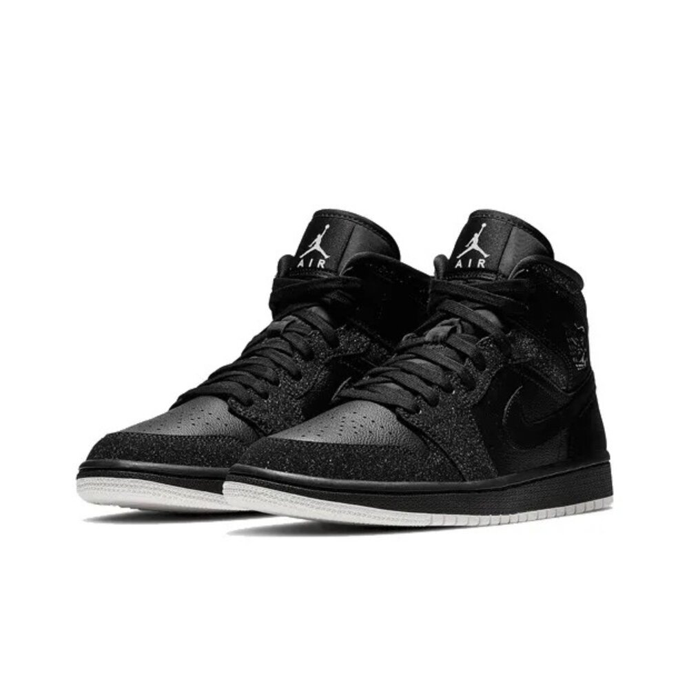 W Air Jordan 1 Mid 星空 黑 亮片 運動鞋 休閒鞋 女鞋 BQ6472-001