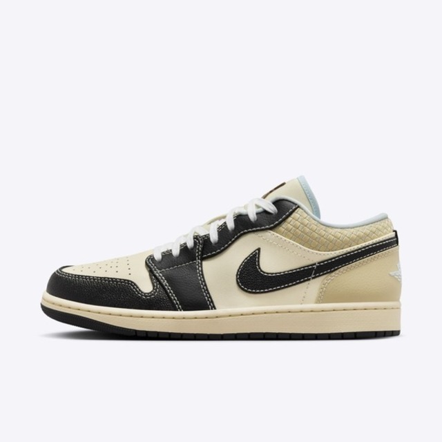 Nike Air Jordan 1 Low [HQ3437-101 男 休閒鞋 運動 AJ1 低筒 編織 椰奶 黑