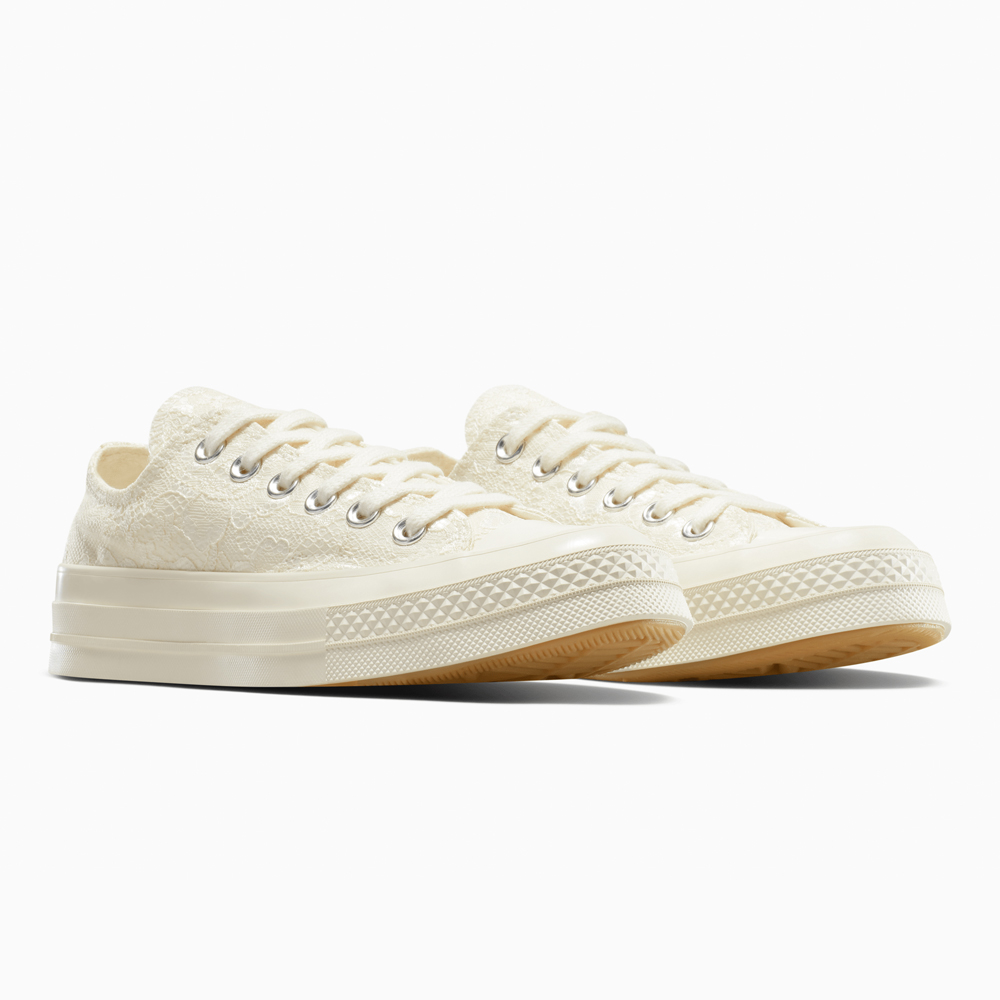 【CONVERSE】CHUCK 70 1970 OX 低筒 休閒鞋 女 蕾絲 米白色-A13666C