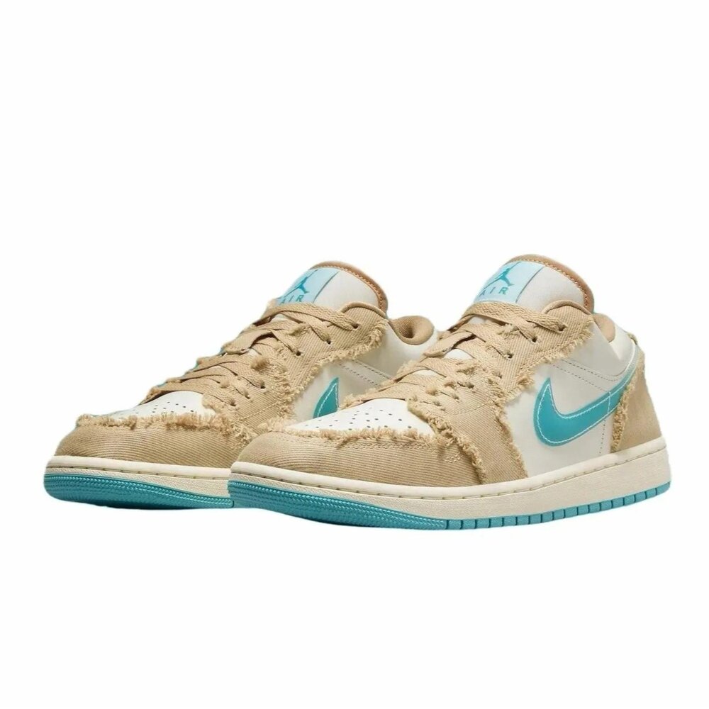 W Nike Air Jordan 1 Low SE Wave 卡其藍勾 AJ1 低筒 經典 休閒鞋 女鞋 HF4983-252