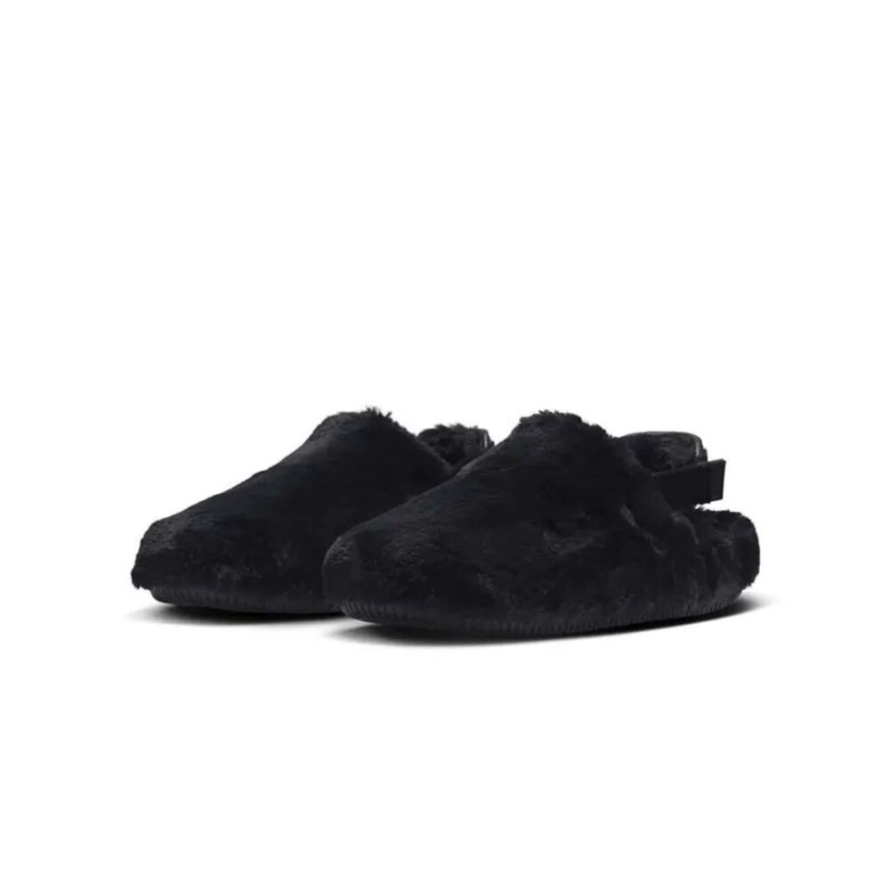 W Nike Calm Mule SE Black 全黑 絨毛 穆勒 休閒鞋 女鞋 FZ3118-001