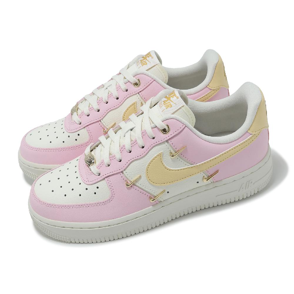 休閒鞋 Wmns Air Force 1 07 LX 女鞋 粉紅 白 小金勾 金屬勾勾 AF1 IB2574-600