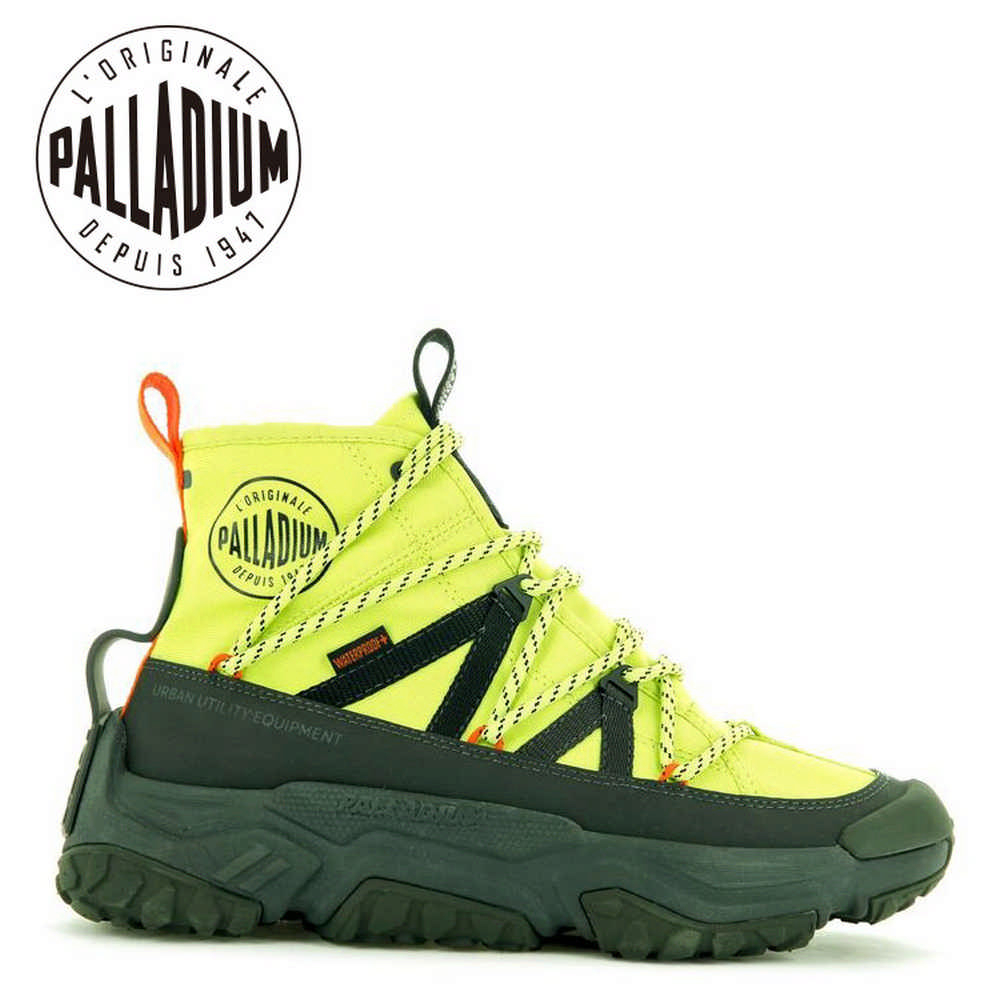 【Palladium】 OFF GRID CROSS WP+ 男女 防水休閒鞋 螢光綠-77987312