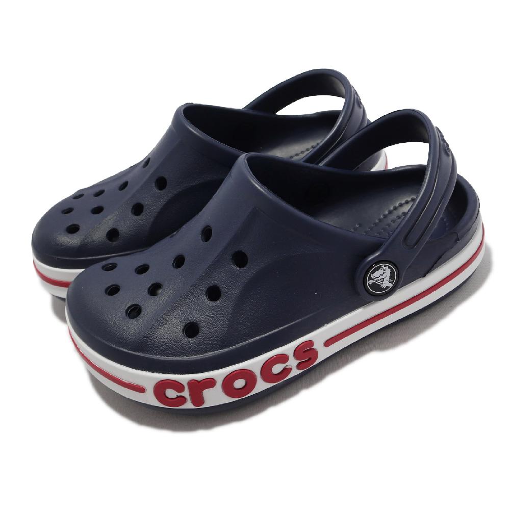 Crocs 洞洞鞋 Bayaband Clog K 深藍 紅 小朋友 中童鞋 4-7歲 幼稚園 布希鞋 207019410