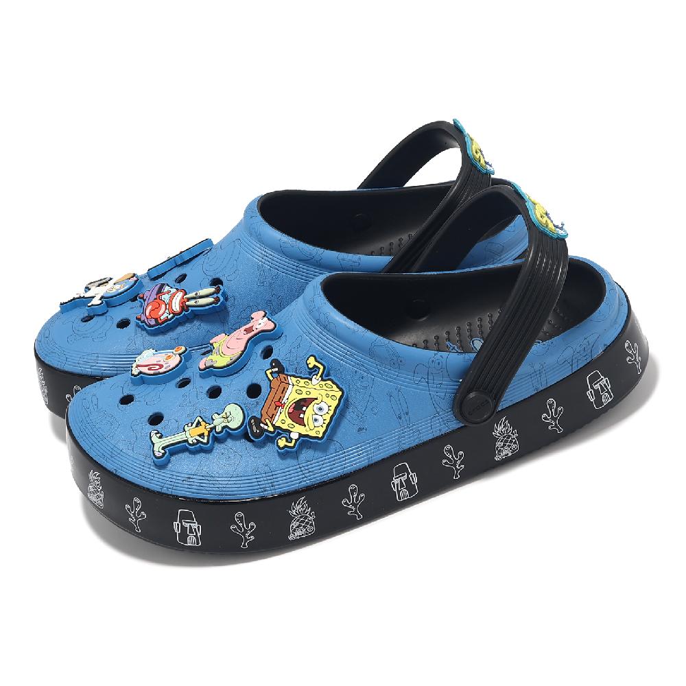 Crocs 卡駱馳 x Spongebob 洞洞鞋 Multi Off Court Clog 男女鞋 藍黑 海綿寶寶聯名 209825001