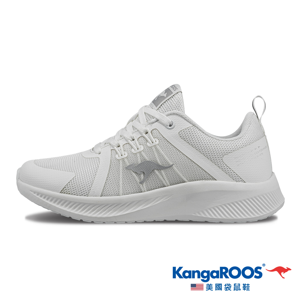 【KangaROOS 美國袋鼠鞋】女鞋 RUN HOVER 透氣輕量跑鞋 運動鞋(白-KW32149)