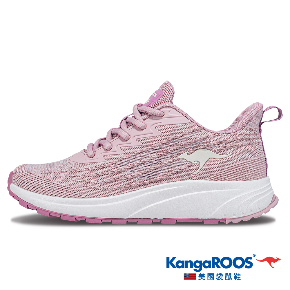 【KangaROOS 美國袋鼠鞋】女鞋 RUN SPEED 2 透氣吸濕 涼爽散熱 輕量緩震 (粉-KW41553)
