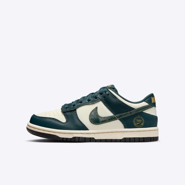 Nike Dunk Low GS FB9109-301 大童 休閒鞋 運動 經典 低筒 舒適 燙金 墨綠