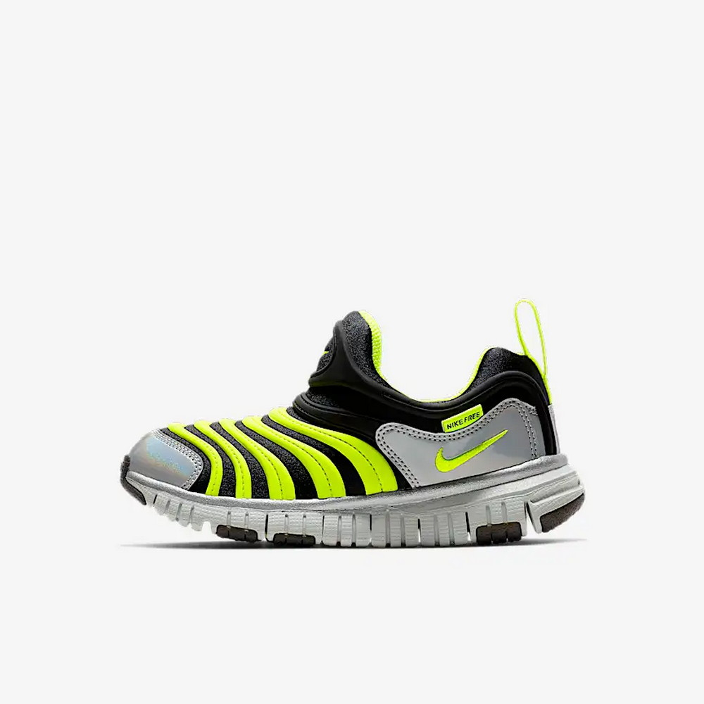 【NIKE】NIKE DYNAMO FREE Y2K PS 童鞋 中大童 休閒鞋 毛毛蟲鞋 螢光綠 黑-CI1185081