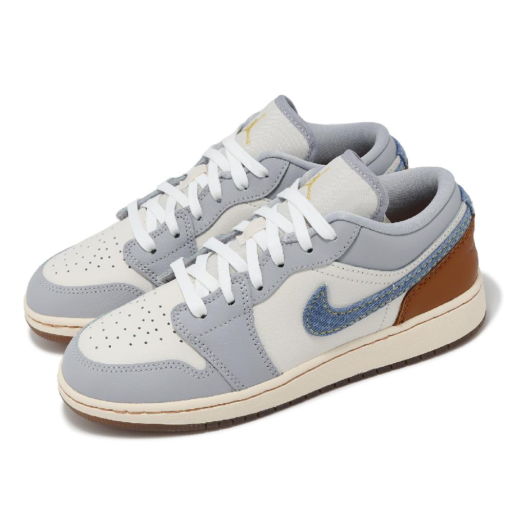 休閒鞋 Air Jordan 1 Low SE GS 大童 女鞋 藍灰 棕 單寧 牛仔 AJ1 FZ5046-041