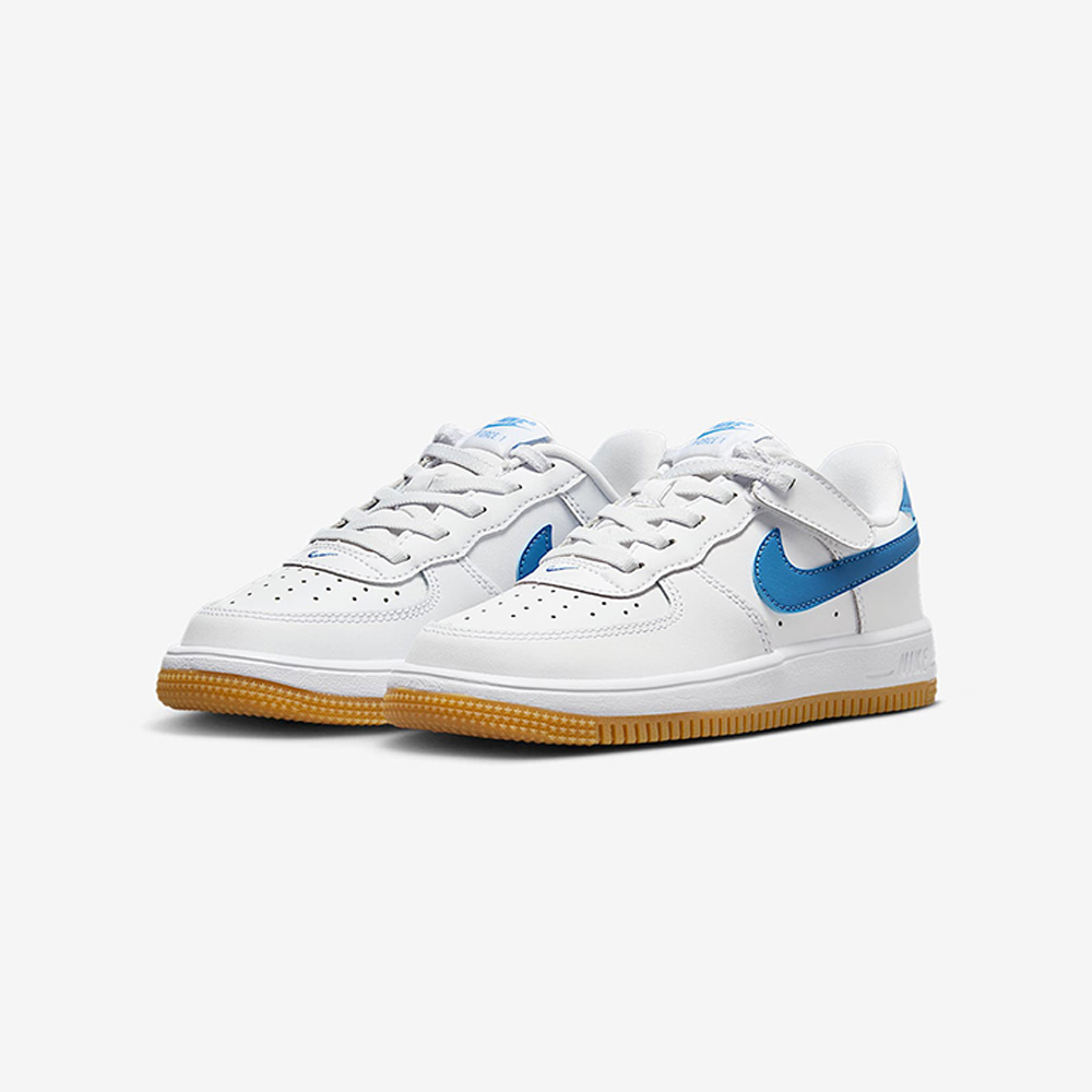 【NIKE】FORCE 1 LOW EASYON PS 中大童 休閒鞋 白藍色-FN0237115