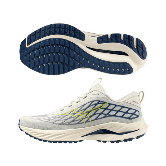 Mizuno Inspire Ssw [J1GC241354 男 慢跑鞋 運動 支撐型 避震 穩定 輕量 米灰 深藍