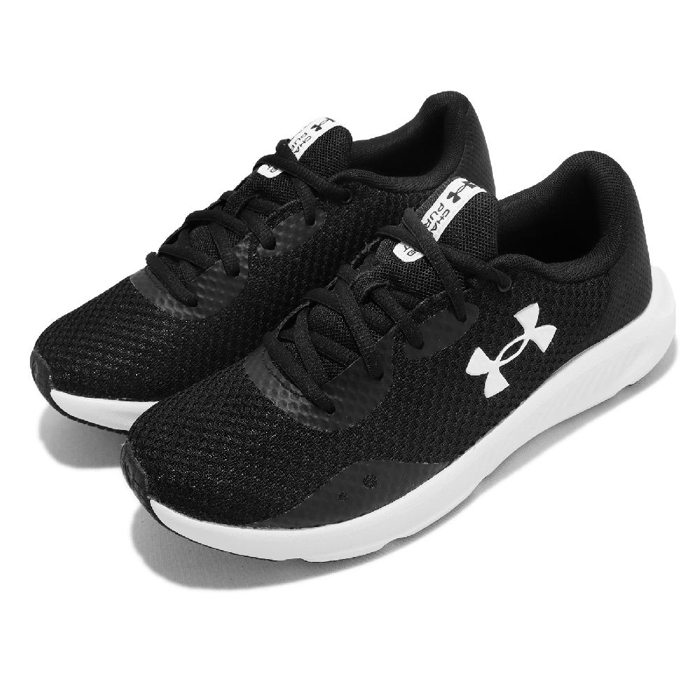 Under armour 慢跑鞋 Charged Pursuit 3 女鞋 黑 白 透氣 路跑 運動鞋 3024889001