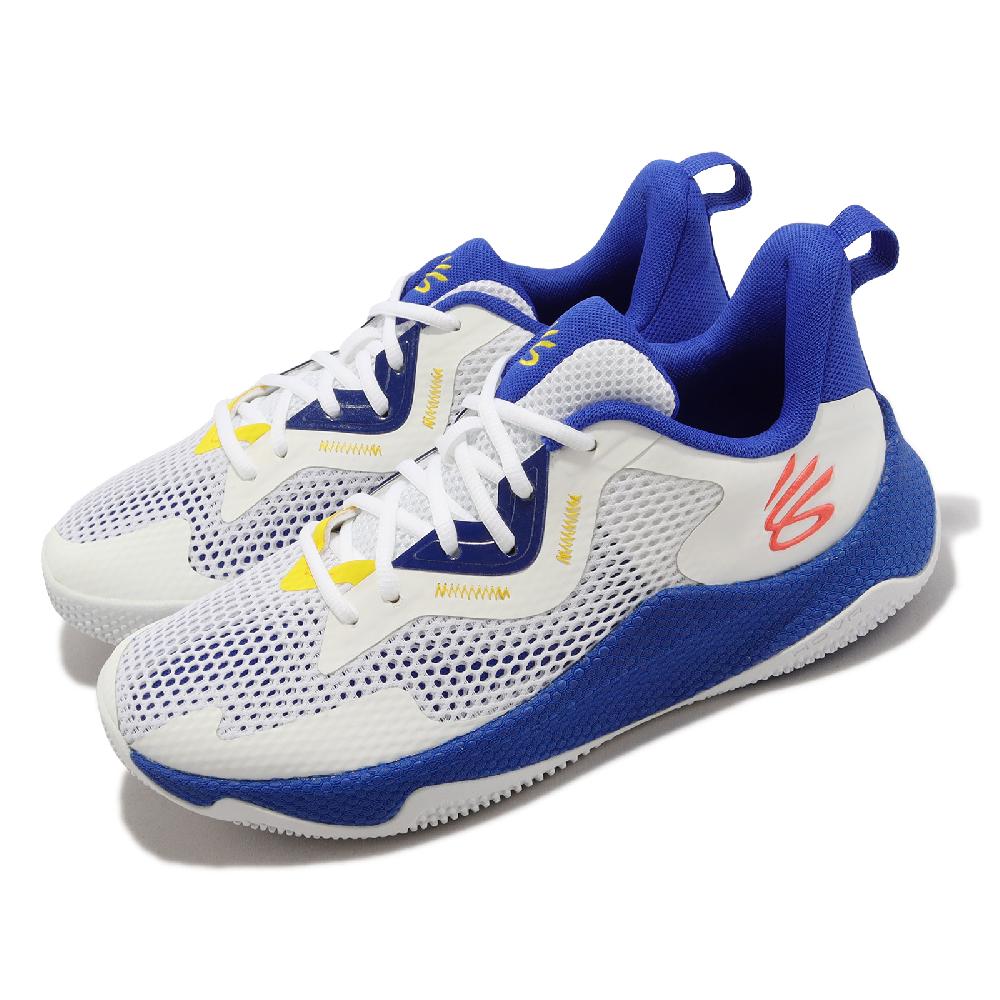 Under Armour 安德瑪 籃球鞋 Curry HOVR Splash 3 AP 男鞋 白 藍 緩震 子系列 運動鞋 UA 3026275100