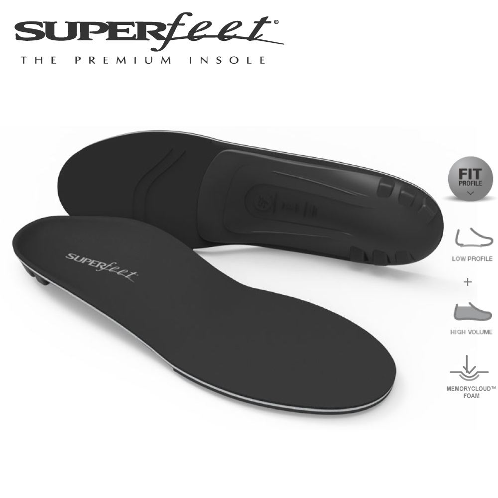 【美國SUPERfeet】健康慢跑登山健行多用途足弓DMP記憶鞋墊(黑色)