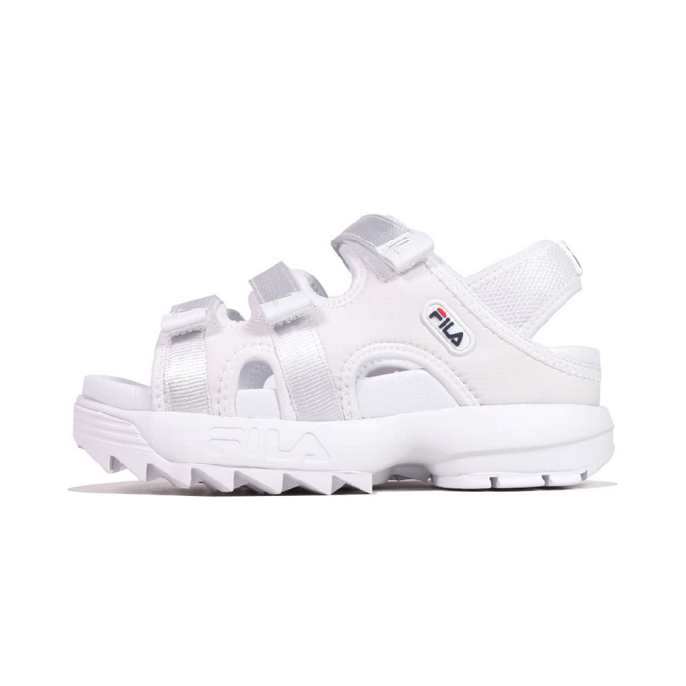 【FILA】Disruptor SD Puffy 休閒鞋 女鞋 厚底涼鞋 白色-5S138Y125