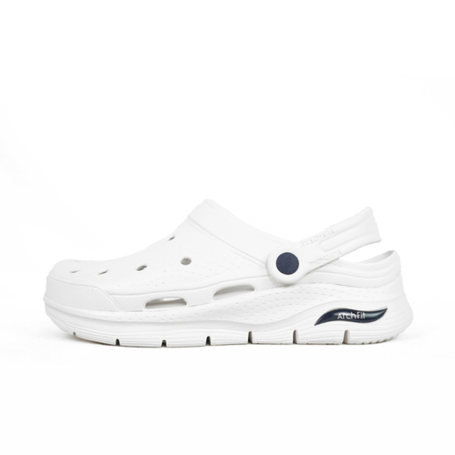Skechers Arch Fit Foamies [243160WNV 男 運動休閒涼鞋 洞洞鞋 防水 舒適 白