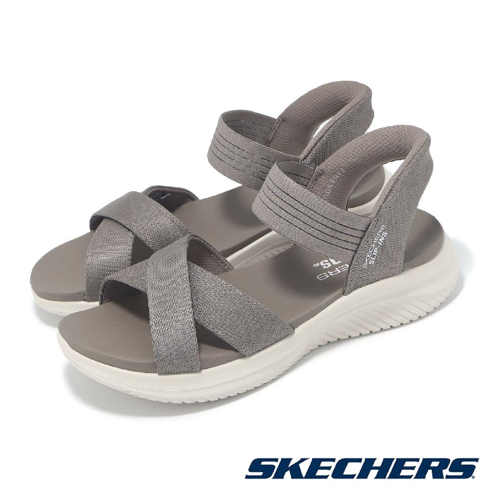涼鞋 Ultra Flex 3 Slip-Ins 女鞋 棕灰 守護地球系列 瞬穿科技 輕量 健走涼鞋 119975DKTP