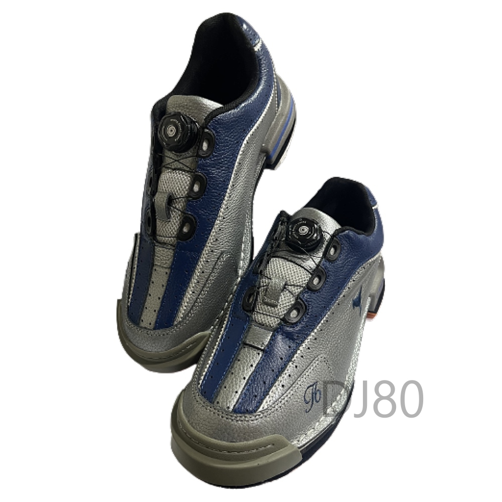 【DJ80嚴選】LANEWOLF[旋鈕鞋帶+雙換底袋鼠皮保齡球鞋-藍銀色(大全配MAX附4底+3跟+專屬2鞋套+雙鞋撐)