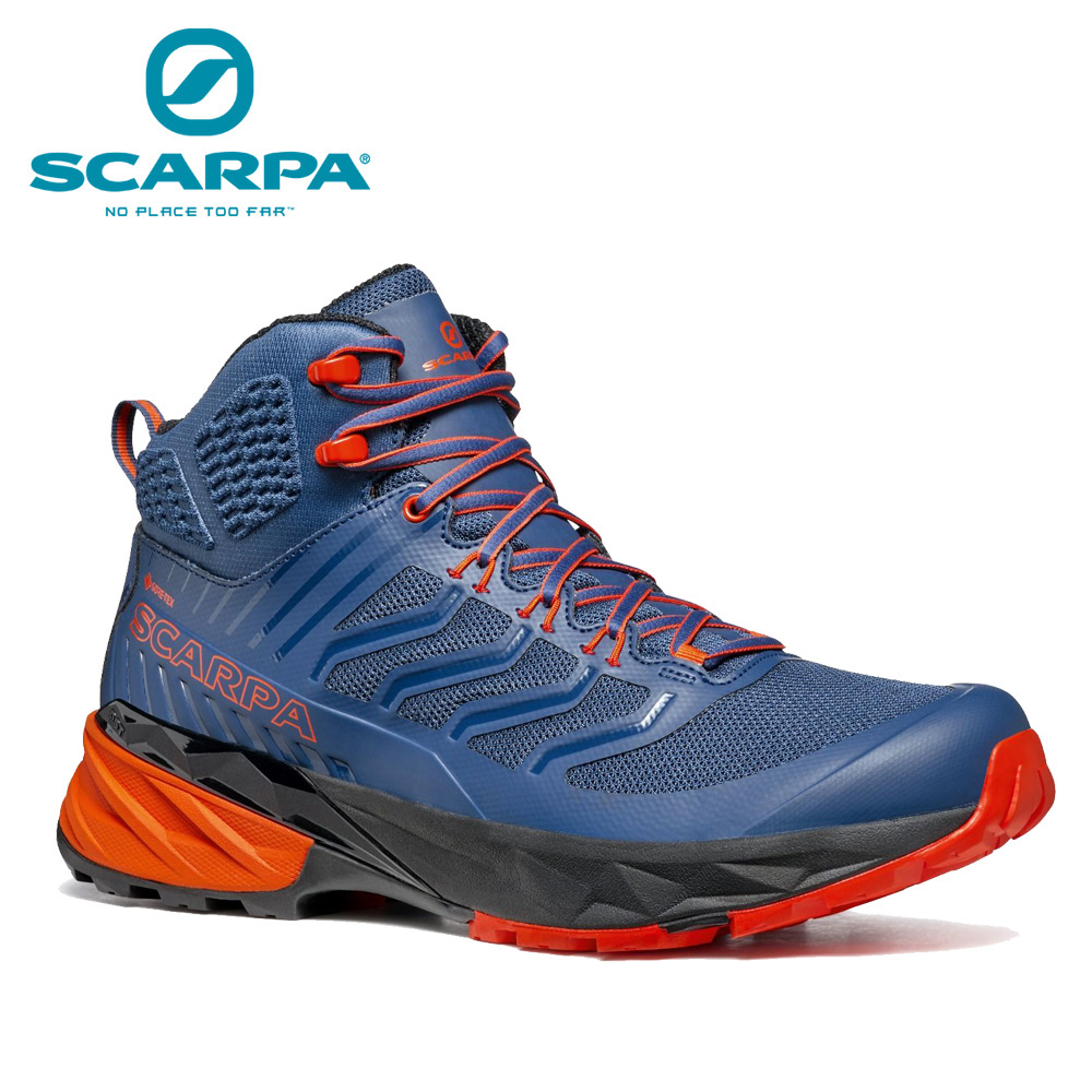 【 scarpa 】原廠貨 男 rush mid gtx 中筒 防水登山鞋/郊山鞋 藍-嘉年華(63130200)