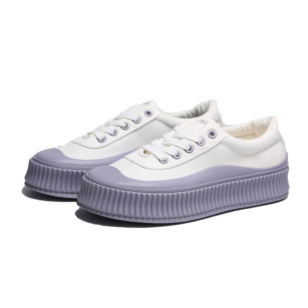 KANGOL 帆布鞋 餅乾鞋 白紫 糖果 厚底 增高鞋 女 6252160105