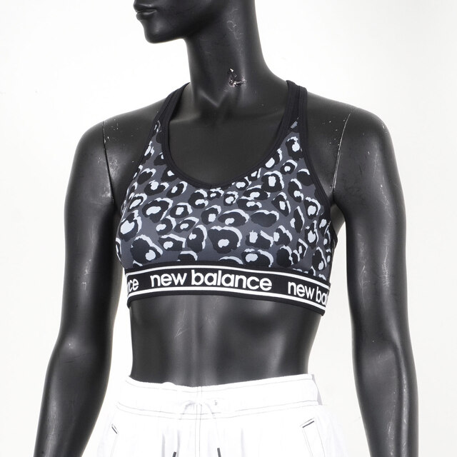 New Balance [WB91035AMP 女 運動內衣 中強度 運動 訓練 吸濕 排汗 貼合 豹紋 紐巴倫 黑