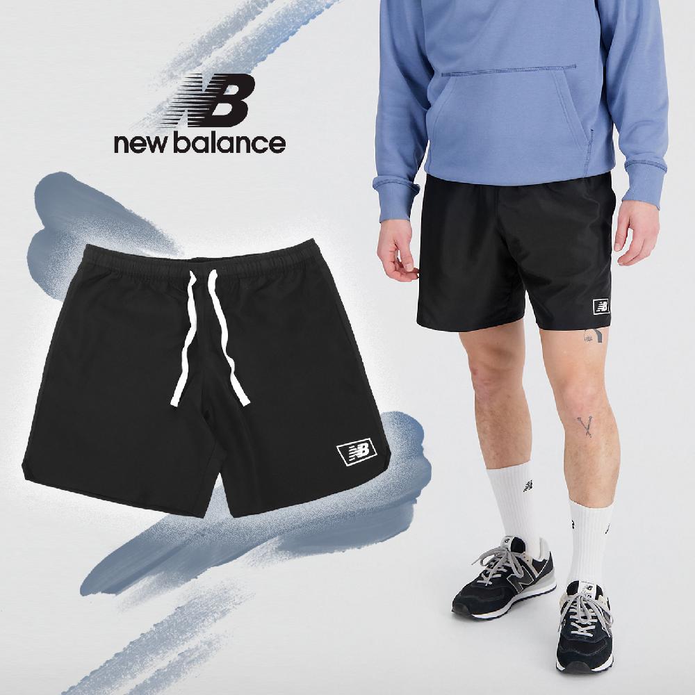 New Balance 紐巴倫 短褲 Essentials 黑 白 男款 7吋 中腰 褲子 側開衩 運動 NB MS33513BK