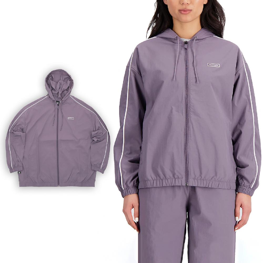 New Balance 紐巴倫 外套 Essentials Woven Jacket 女款 紫 寬版 連帽外套 NB 紐巴倫 WJ33502SHW