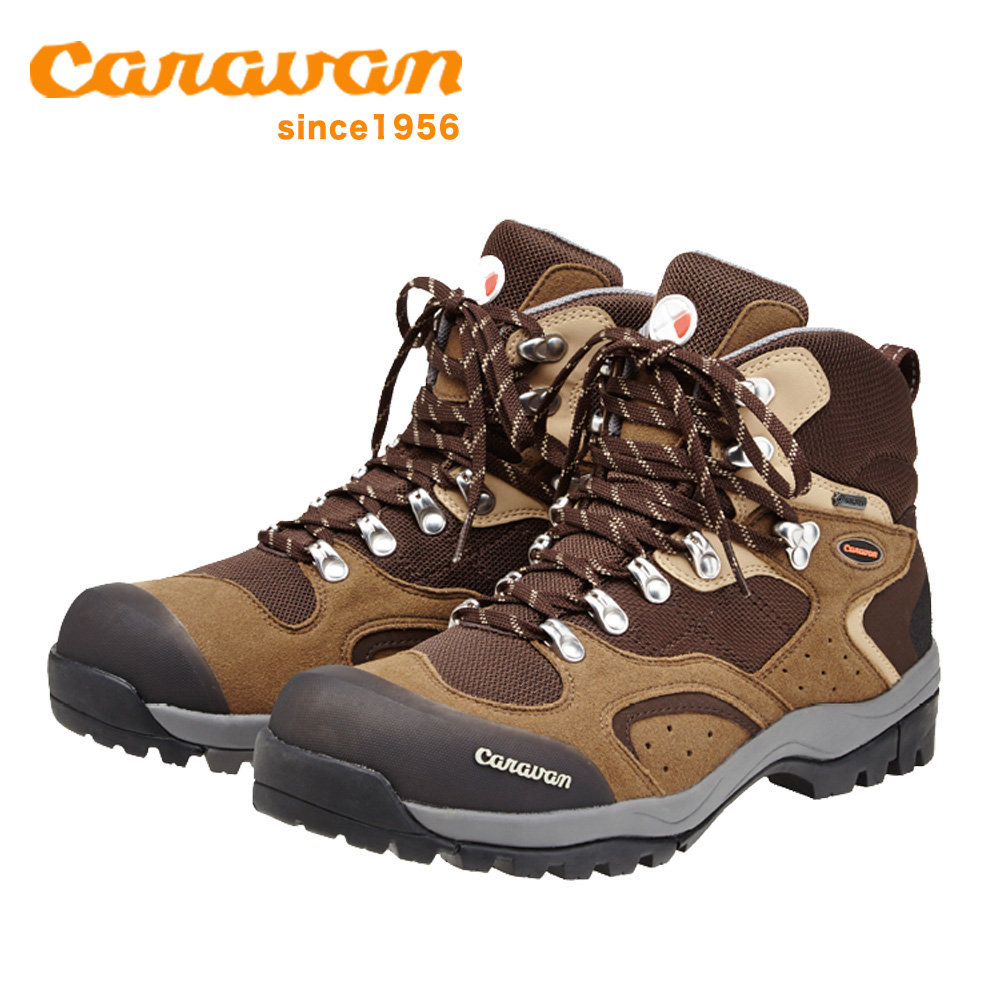 【 Caravan】日本製 原廠貨 中性 中筒防水 3E寬楦/登山鞋/郊山鞋/旅行 褐(C1 02S)