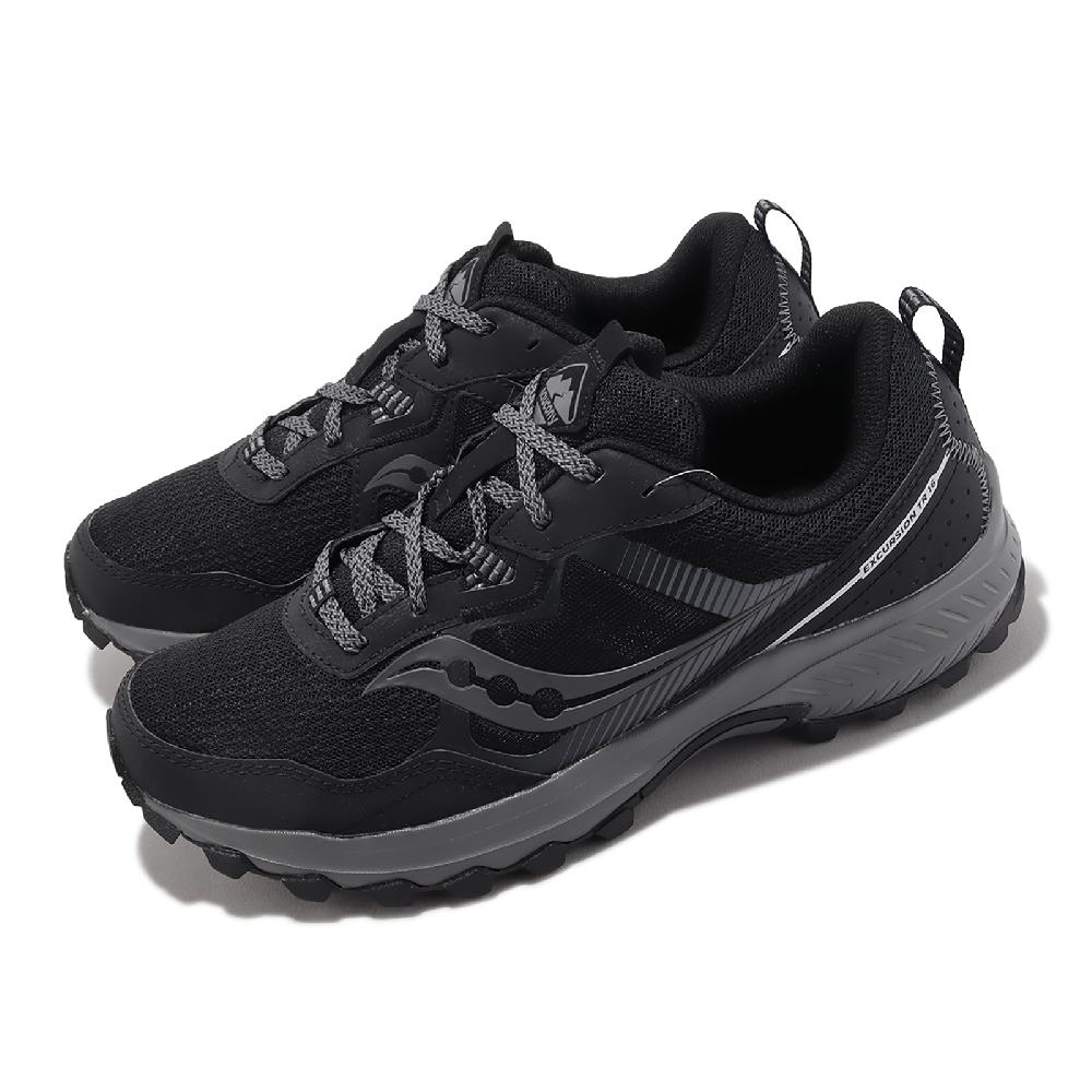 Saucony 索康尼 越野跑鞋 Excursion TR16 2E 寬楦 男鞋 黑 木炭色 戶外 耐磨 運動鞋 S2074505