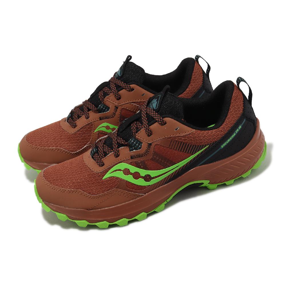 Saucony 索康尼 越野跑鞋 Excursion TR16 男鞋 橘 螢光綠 回彈 耐磨 運動鞋 S2074416
