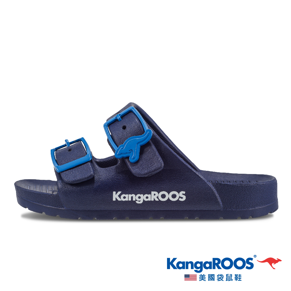 【KangaROOS 美國袋鼠鞋】童鞋 FLORIDA Q彈 防水 休閒拖鞋 (藏青-KK21026)