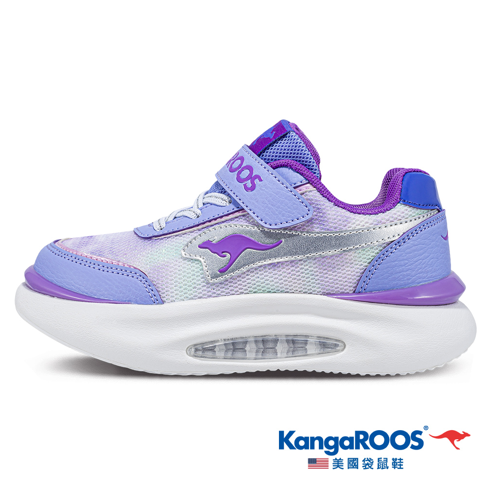 【KangaROOS 美國袋鼠鞋】童 BREAK 美式厚底貝果童鞋 暈染撞色 穩定支撐(紫-KK41517)