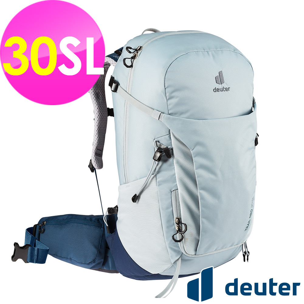 【德國deuter】TRAIL輕量拔熱透氣背包30SL (3441021 白錫/藍/登山/健行)