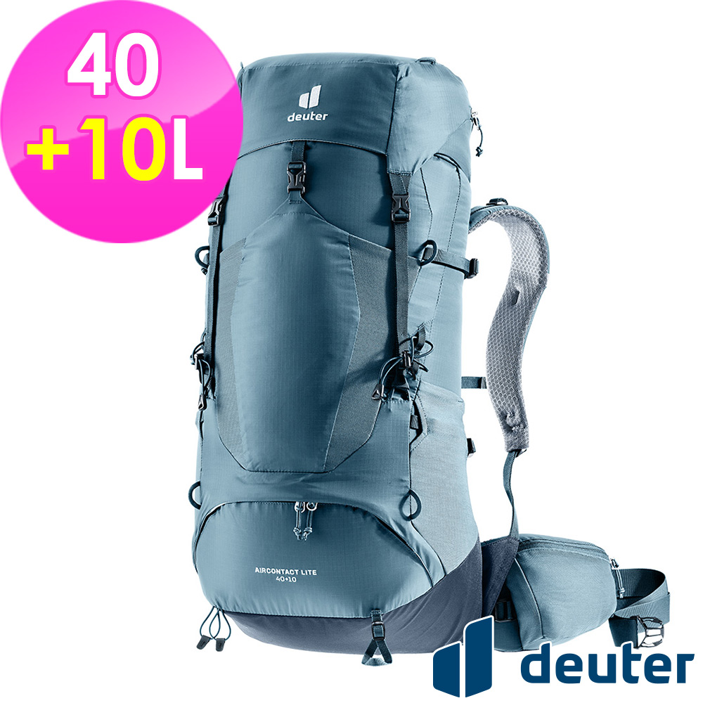 【德國deuter】AIRCONTACT LITE拔熱式透氣背包40+10L (3340123 霧藍/登山/健行)