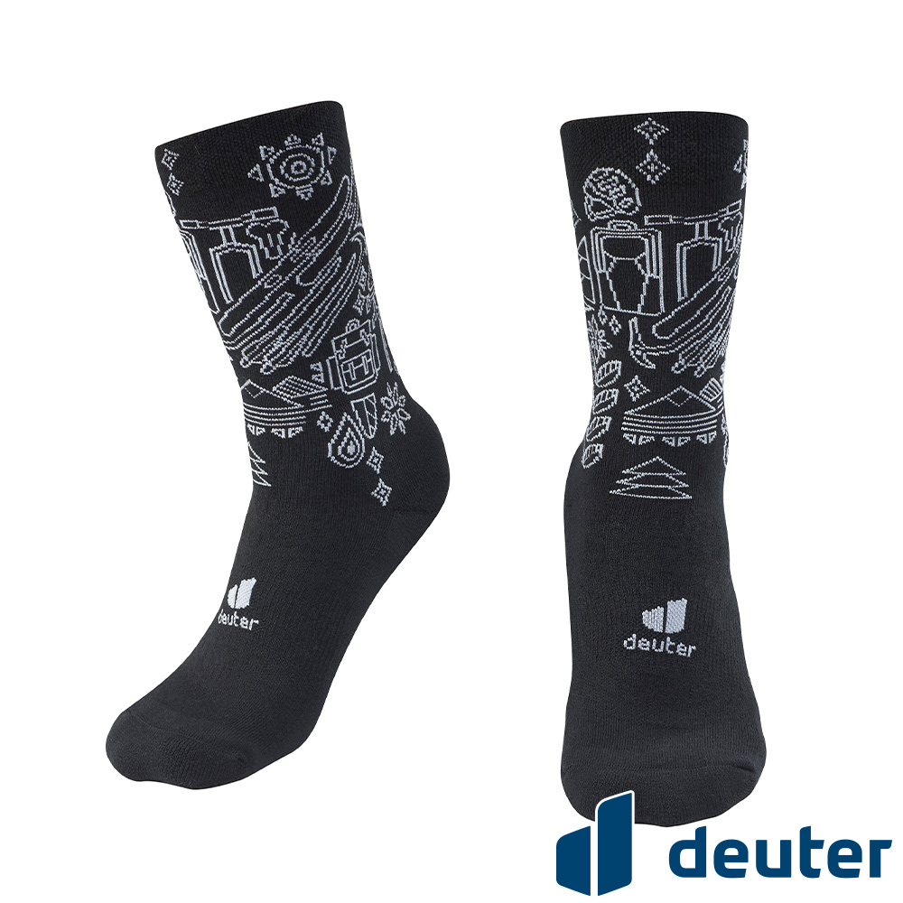 【德國deuter】中筒羊毛襪 (A6AS2302N 黑/恆溫/抗臭/舒適/厚底)