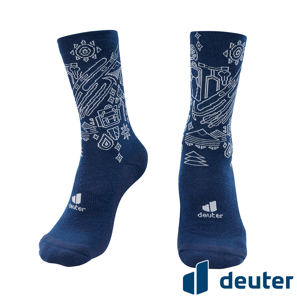 【德國deuter】中筒羊毛襪 (A6AS2302N 藍/恆溫/抗臭/舒適/厚底)