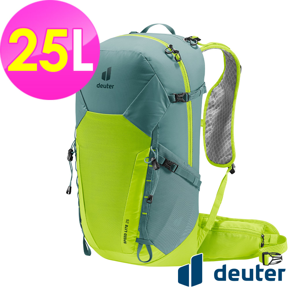 【德國deuter】SPEED LITE超輕量旅遊背包25L (3410422 螢光萊姆/越野/三鐵/登頂)