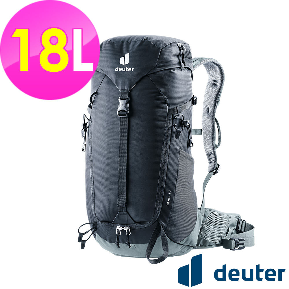 【德國deuter】TRAIL 輕量拔熱透氣背包18L (3440124 黑/登山/健行)