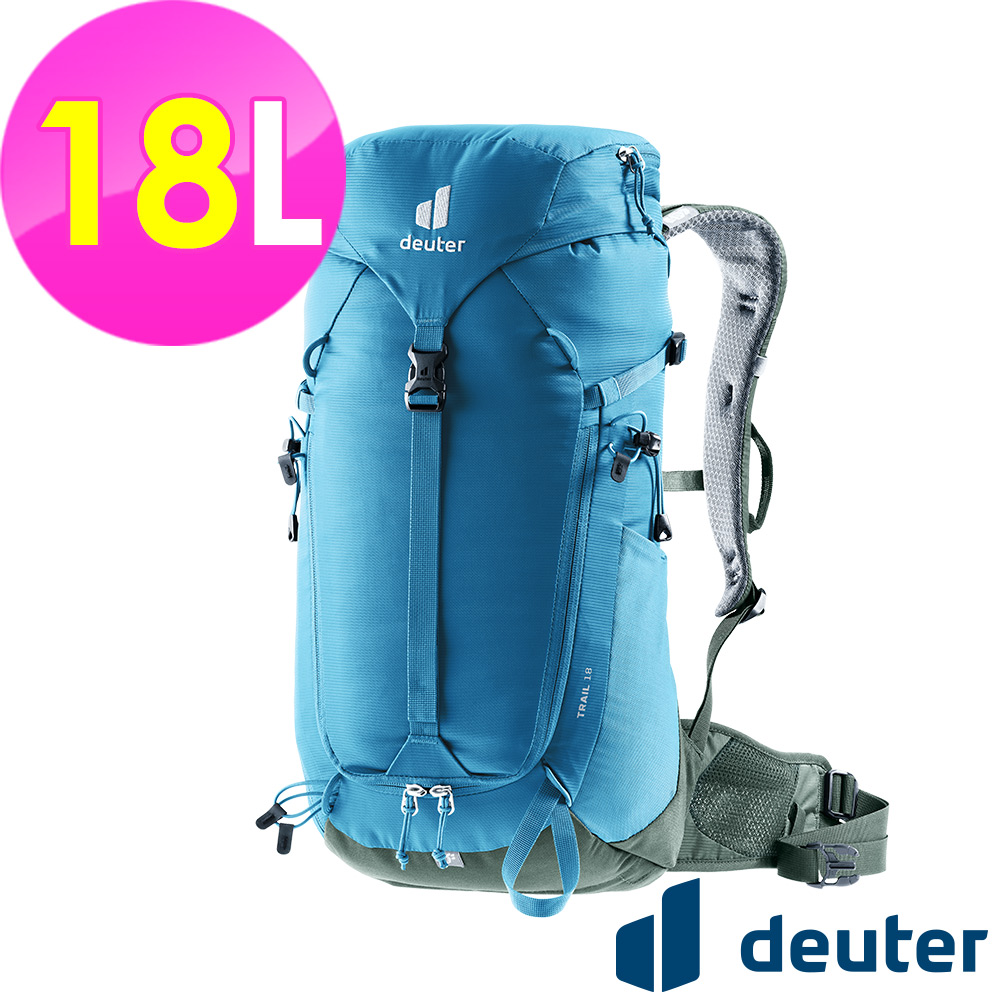【德國deuter】TRAIL 輕量拔熱透氣背包18L (3440124 藍/登山/健行)
