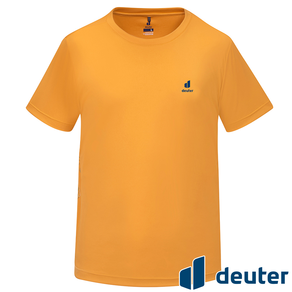 【德國deuter】男款DEUTER短袖T恤 (DE-T2401M 棕黃/排汗/透氣)