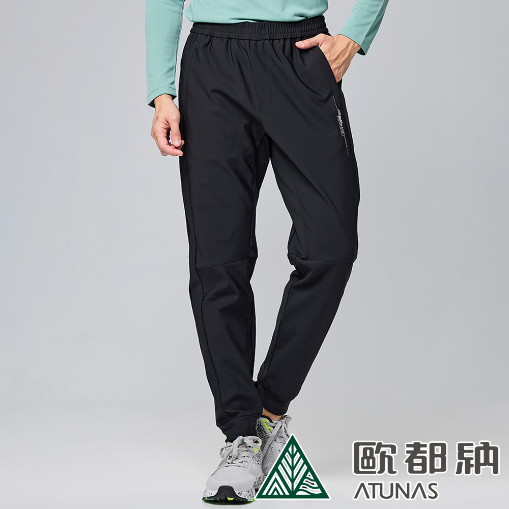 【ATUNAS 歐都納】男款保暖休閒長褲 (A2PA2318M 黑/刷毛/透氣/輕量)