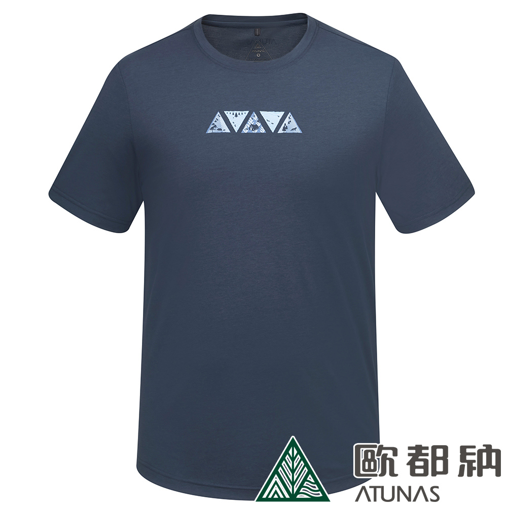 【ATUNAS 歐都納】男款排汗透氣短袖T恤 (A8TS2412M 深藍/吸濕排汗/透氣)