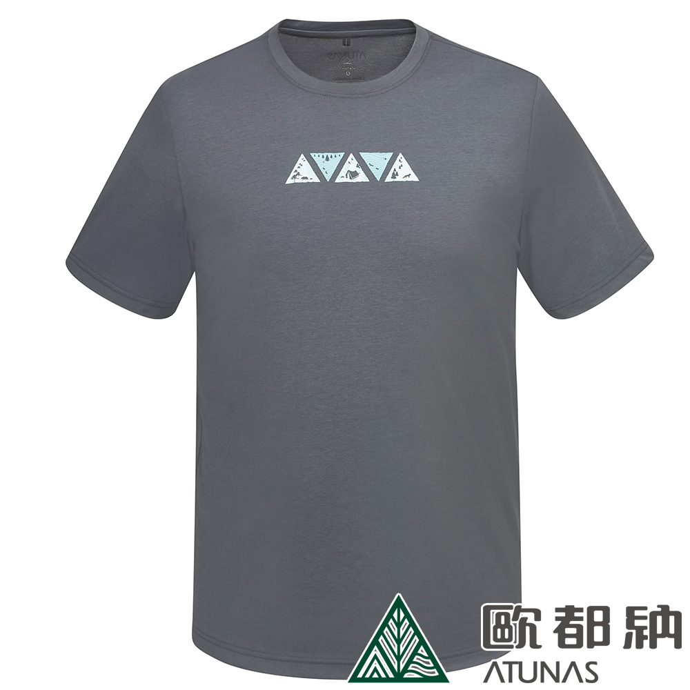 【ATUNAS 歐都納】男款排汗透氣短袖T恤 (A8TS2412M 碳灰/吸濕排汗/透氣)