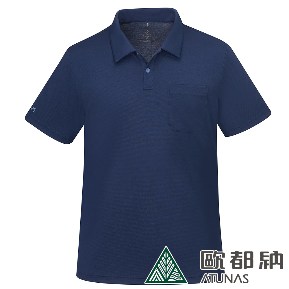 【ATUNAS 歐都納】男款ATUNAS-TEX短袖POLO衫A1PSFF01M深藍