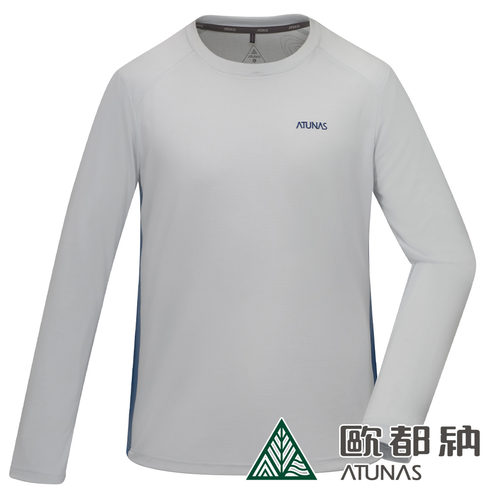 【ATUNAS 歐都納】男款長袖排汗抗菌T恤A6TS2425M巖灰