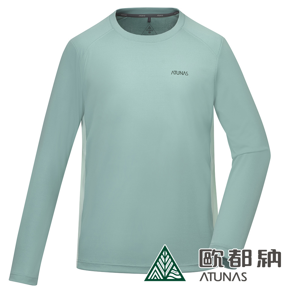 【ATUNAS 歐都納】男款長袖排汗抗菌T恤A6TS2425M霧綠